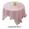 Plaid Cotton Linen Round Nordic TasselsTablecloth Wedding Hotel Banquet Cloth Table Cover Dining Room Wedding PartyDecoration