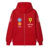Casal Ferrari Fórmula 1 Equipe de Corrida Estampa Zíper Hoodie Solto Casual Blusão com Capuz e Zíper Moda Streetwear Pulôver