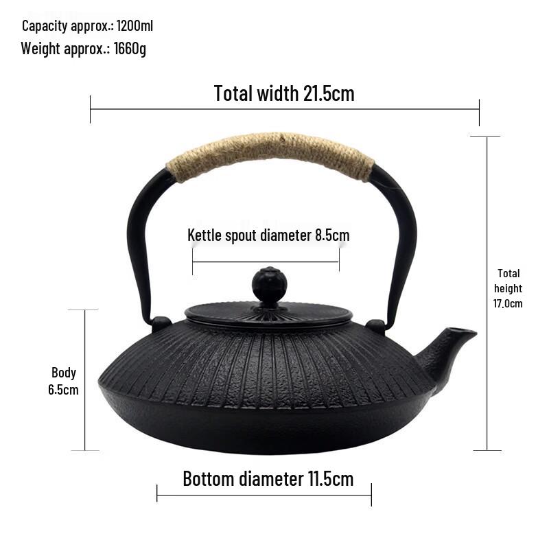 Chu Yi Qi 1.2L Antique Style Umbrella Shape Iron Kettle