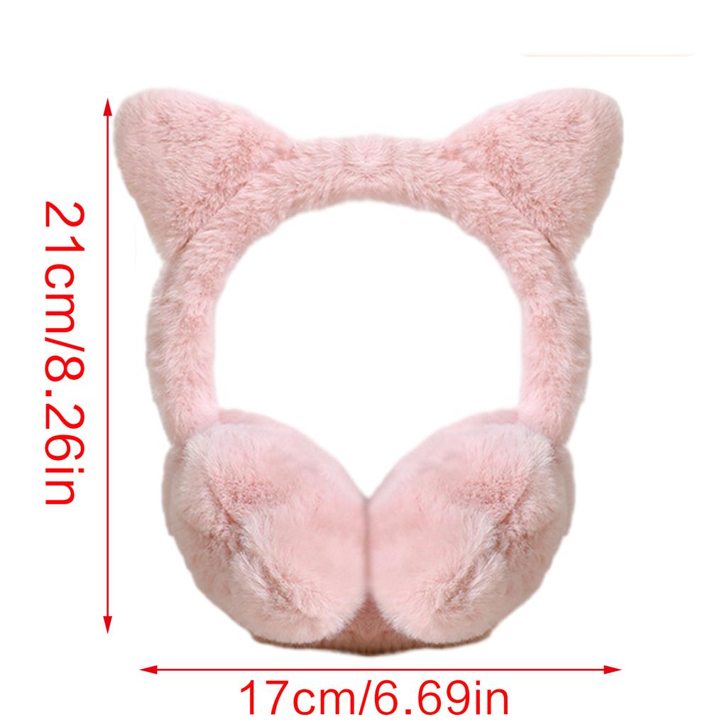Cartoon Cat Ear Shape Plush Earmuff Adult Elastic Ear Warmer Winter Cold Winter Presents for Students Teens Skiing