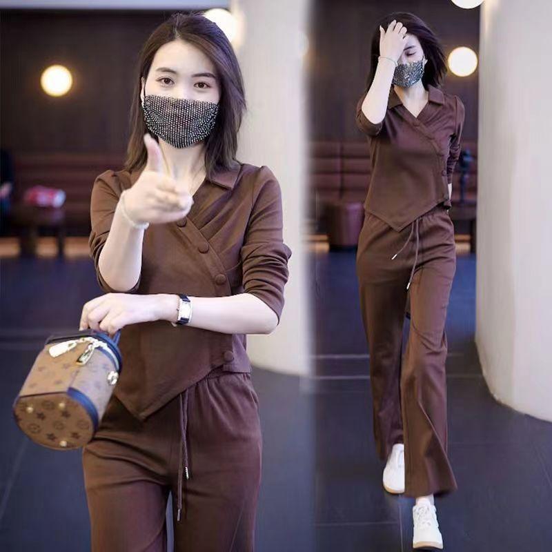 Casual Sportswear Set - Women's Spring-autumn Fashionable and Stylish Loose-fitting Hoodie and Straight-leg Pants Set