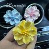 Camellia Tie-Dye Car Air Freshener: High-End Floral Vent Decor & Stone Diffuser