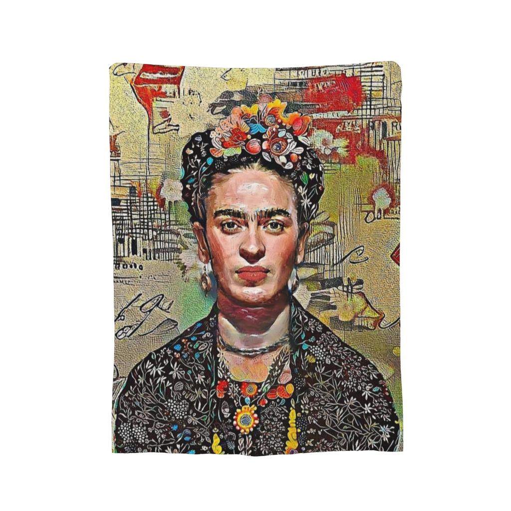 F-Frida K-Kahlo Art Knitted Blanket Paintings Fuzzy Throw Blanket Summer Air Conditioning Printed Soft Warm Bedspreads,