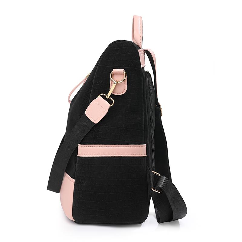 Women's Large Capacity Backpack Color Block Commuter Travel Anti-Theft Backpack Multi-Function Shoulder Bag