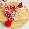 Thick Knit Cat Santa Hat Elastic Strap Pet Winter Warmer Christmas Dog Scarf  Festive Costume