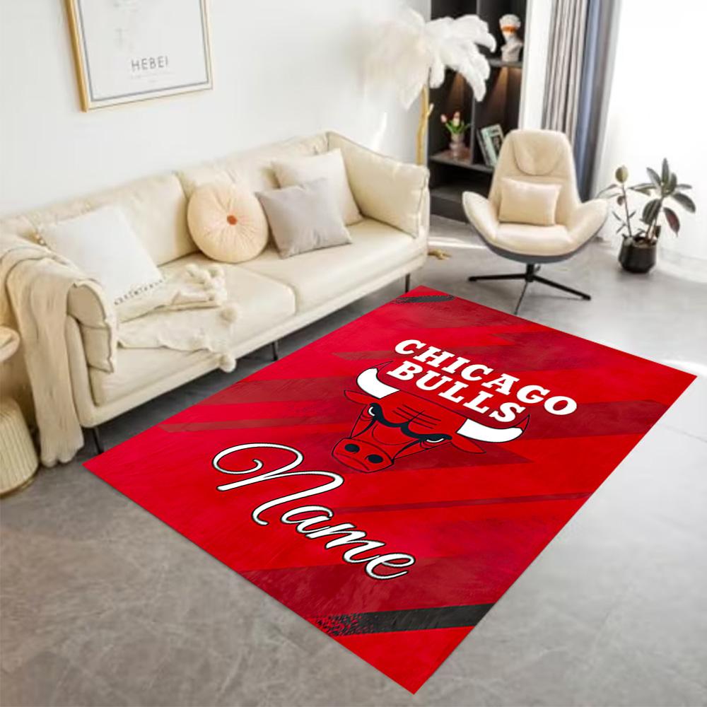Chicago Bulls Fan Gear Personalized Name Floor Mat Perfect for Outdoor Entryway Foyer Balcony Antislip Carpet Office Home Decor Spiritual Gift