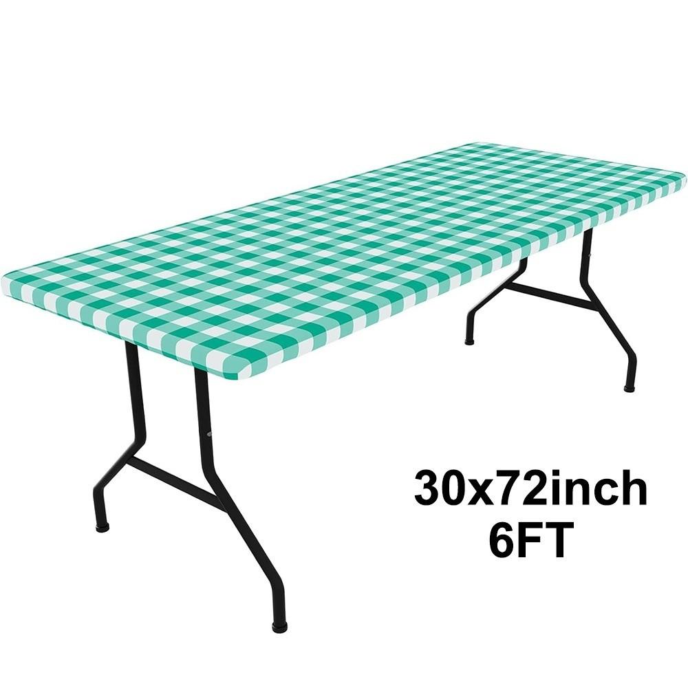 

New 30x72inch Spandex Tablecloth 6FT Rectangle Waterproof Fitted Table Cover Oil-Proof Stretch Tablecloth Cover Dining Tables 30x72inch зелёный