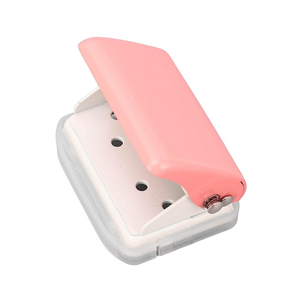 Hålstans Handhållen Lösbladspappershålstans Rosa 3-hålsstans med 5 ark kapacitet