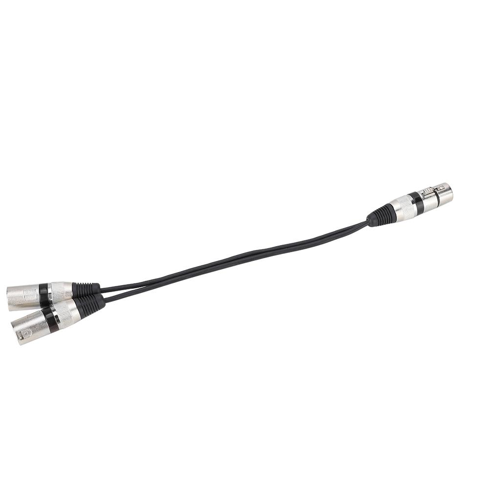 30cm XLR Female Jack To Dual Male Head Splitter Adapter O Mic Extension Cable for Canon Black
