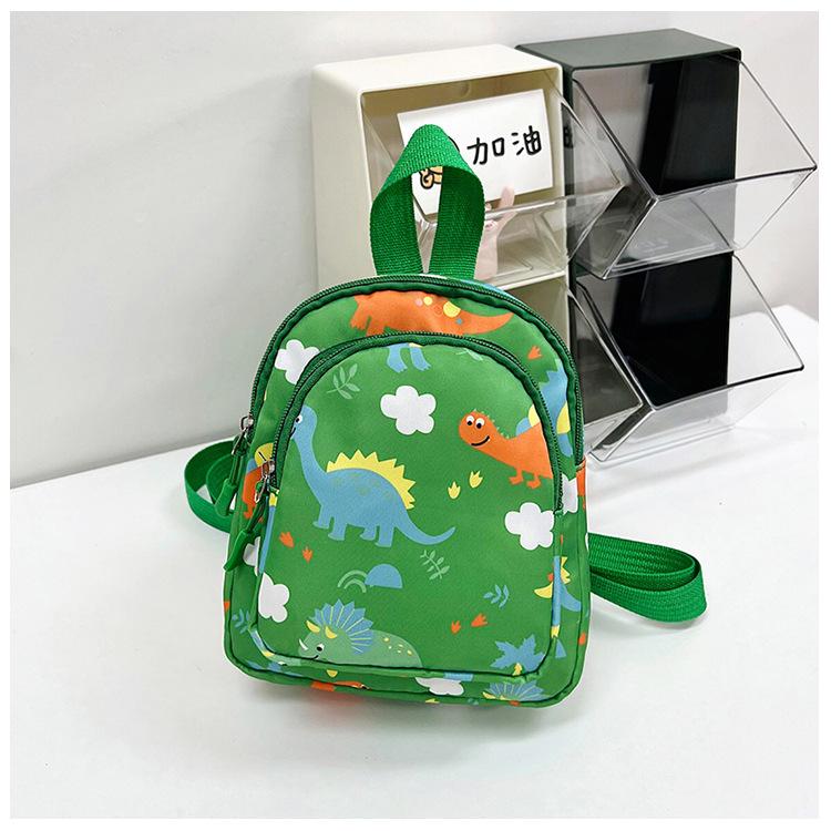 

Весенний новый нейлоновый рюкзак с защитой от брызг, детская школьная сумка, рюкзак в детский сад с мультяшным принтом динозавра зелёный
