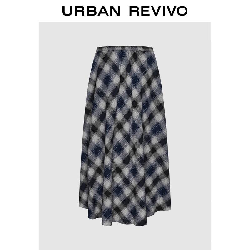UR Women's Retro Plaid Lace-up Half Skirt