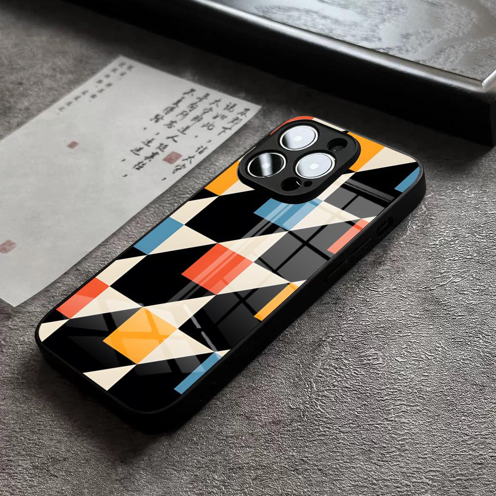 Geometric Bauhaus Art Phone Case For IPhone 16 Pro Max 14 17 Air 12 15 11 13 Mini X XR XS Max SE Glass Cover
