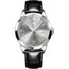OLEVS Men's Analog Quartz Watch Black Waterproof Leather Strap Date Display Stylish Business Casual Lightweight