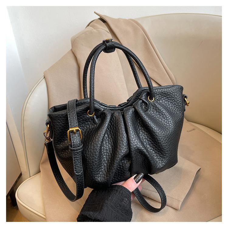 

Премиальный сенс портативная маленькая сумка женская 2025 новая мода сумка-ведро универсальная плечевая сумка-мессенджер чёрный