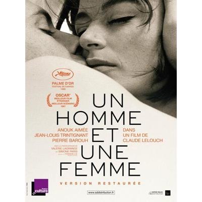 A MAN AND A WOMAN Original Cinema Poster ROLLED Small Size 53x40cm Movie Poster Claude Lelouch