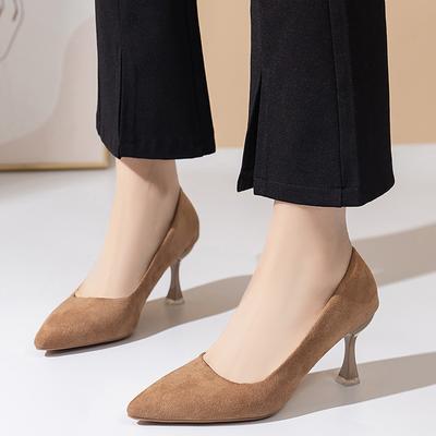 Fashion Women's New Autumn Temperament Fine Heel Versatile Work Shoes Shallow Temperament Pointed Toe High-heeled Single Shoes