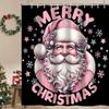 Merry Christmas Santa Claus Shower Curtain Bath Sets Non-Slip Bathroom Rug Toilet U With 12 Hooks bathroom decor and accessories