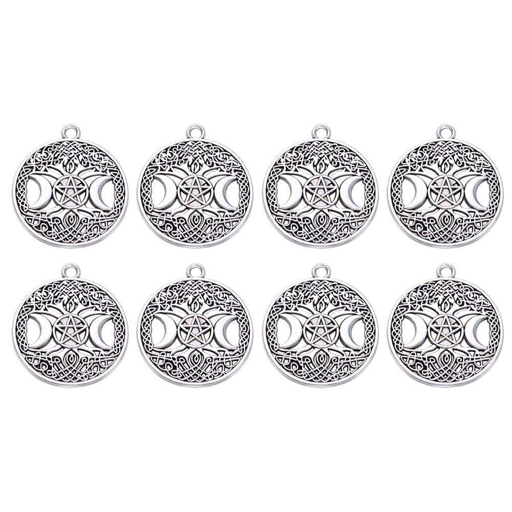 

4/8 шт. Подвеска «Дерево жизни» с пентаграммой богини марта, круглая подвеска из сплава в виде пентаграммы, подвеска в стиле ретро «Дерево», украшение для самостоятельного изготовления ювелирных изделий 8pcs