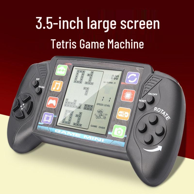 Nostalgic Retro Russian Tetris Handheld Game Console with Large Screen for Children's Play.