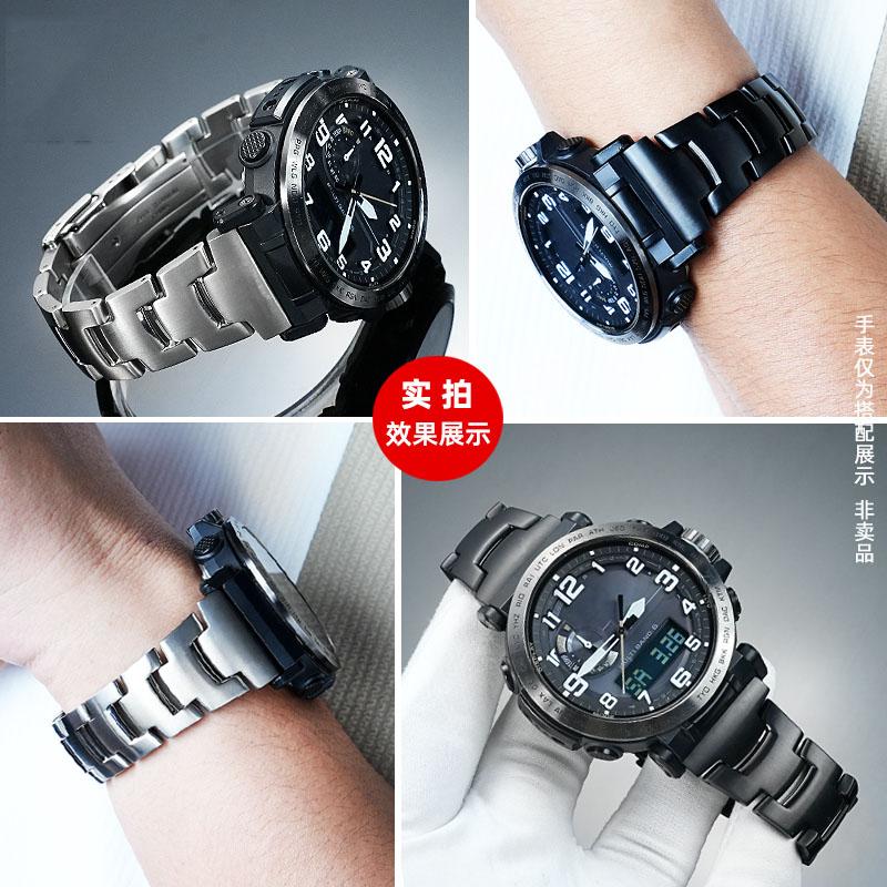23mm 24mm Herren Titanlegierung Uhrenarmband für Casio Uhr PRG-600/650 PRW-6600 PRG-60/50//30/70Y Armband wasserdicht Armband