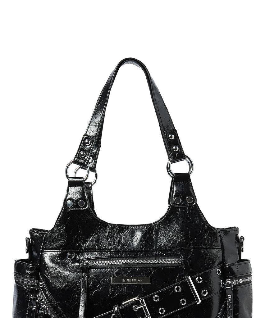 The Green Lab Eyelet Belt Shoulder Bag [Black]