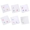 12pcs Vintage Hankie Woman Handkerchiefs Cotton Embroidery Flower Washable Hankies Chest Towel Pocket Handkerchiefs