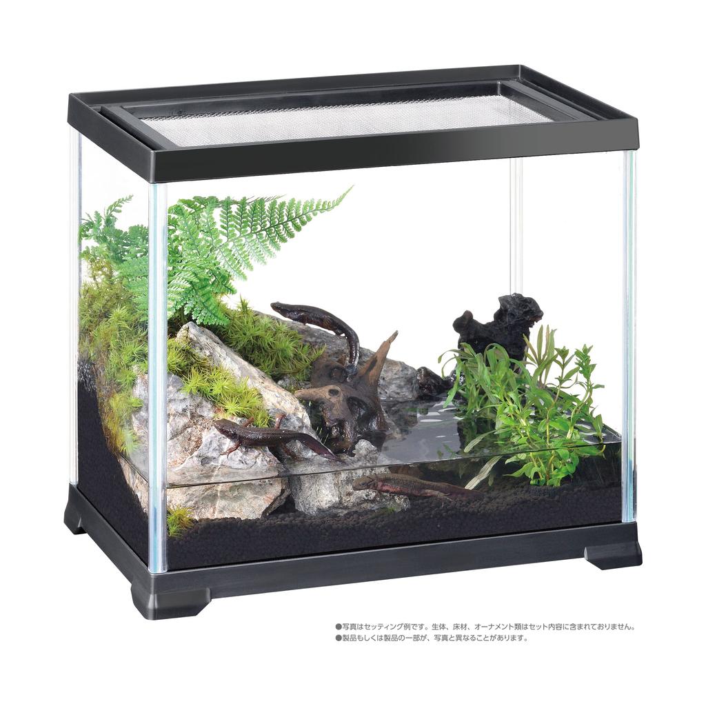 EXOTERRA GEX EXOTERRA Reptile Black 300High Small Reptile Glass Cage Black Frame X D20 X Breeding Cage W31.6 H28.2cm Reptile/Amphibian