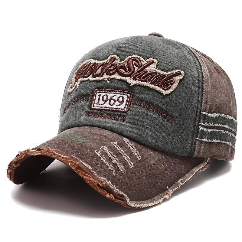 Hat Men and Women Spring and Summer Torn Edge Cowboy Hat Washing Old Baseball Hat Outdoor Sunshade Fishing Hat Trend