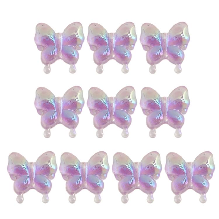 Friendship Bracelet Making Beads Kit 10PCS Halloween Luminous Butterfly Beads фиолетовый