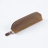 Crazy Horse Genuine Leather Pen Holder Vintage Cow Skin Leather Pencil Bag Handmade School Pencil Holder