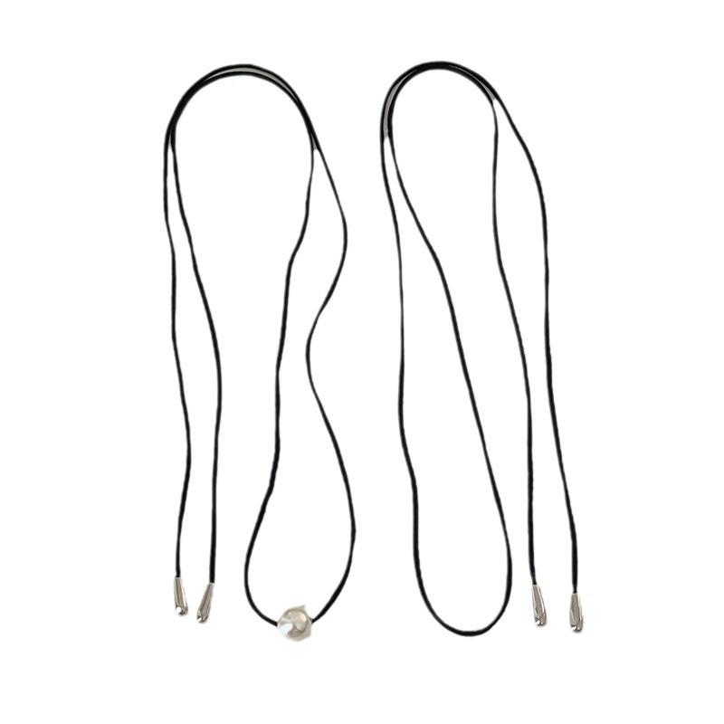 Korea Black Cord Pearl Pendant Necklace: Versatile, High-End Fashion Choker