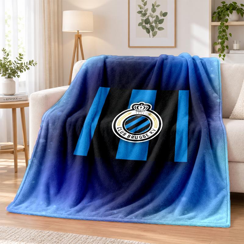 Club Brugge FC Printed Flannel Blanket Warm Comfort Bed Throw For Indoor Home Decoration