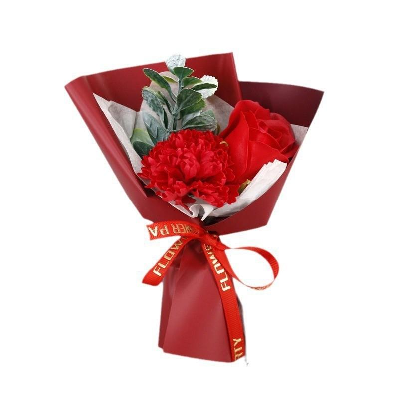 

Mini Silk Artificial Flower Handmade Anniversary Rose Soap Flower Bouquet Mothers Day Valentine s Day Gift Eternal Flower червоний