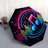 1pc Music Notes Sound Waves Automatic Folding Umbrella, Heavy Duty 8 Rib Iron Frame,  Suitable for Travel, Daily Use, Birthday, Decor Gift  23