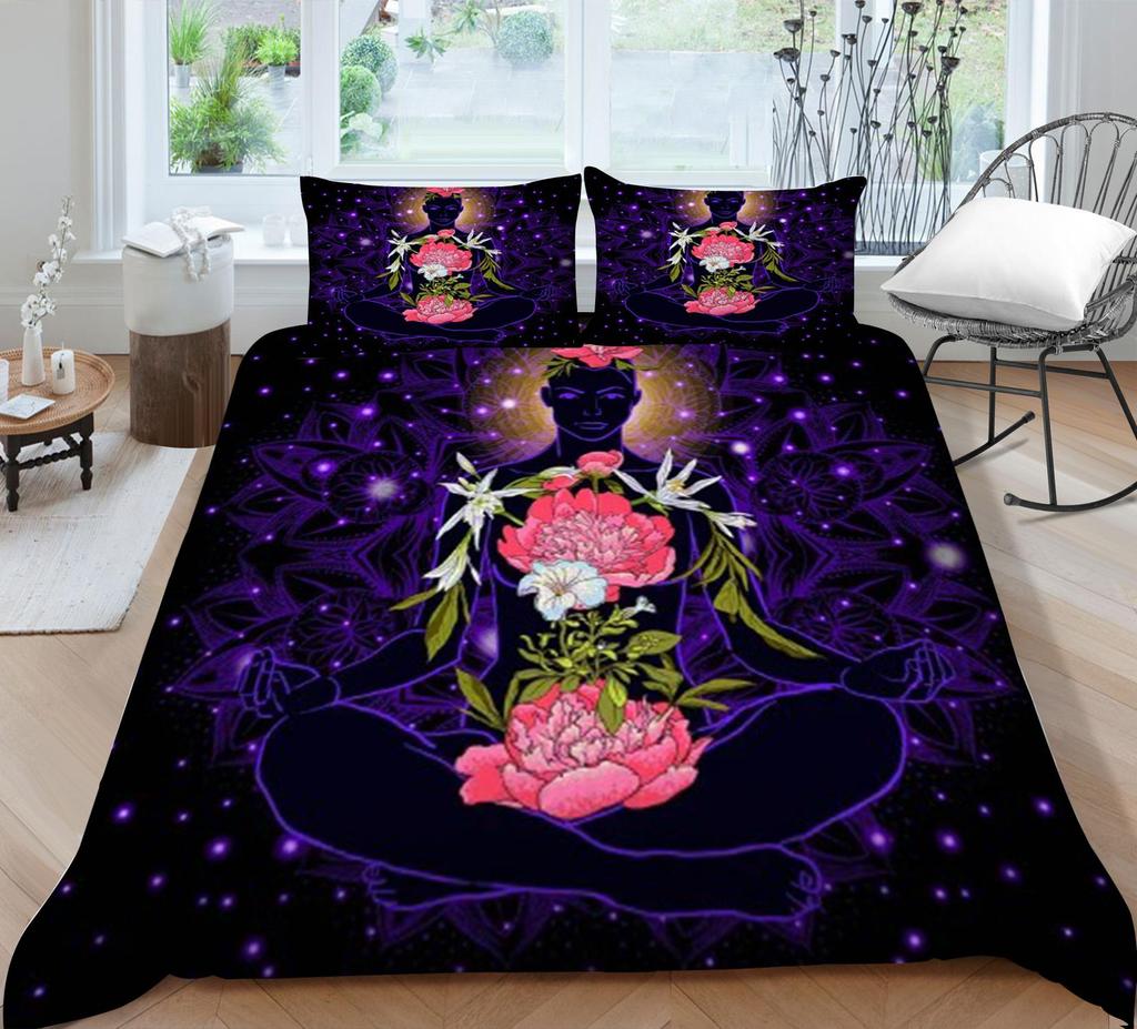 Boho-Bettbezug-Set, Boho-Bettbezug, Boho-Kissenbezug, Design, Heimtextilien, Mann, Frau, Einzelbett, King-Size-Bettbezug