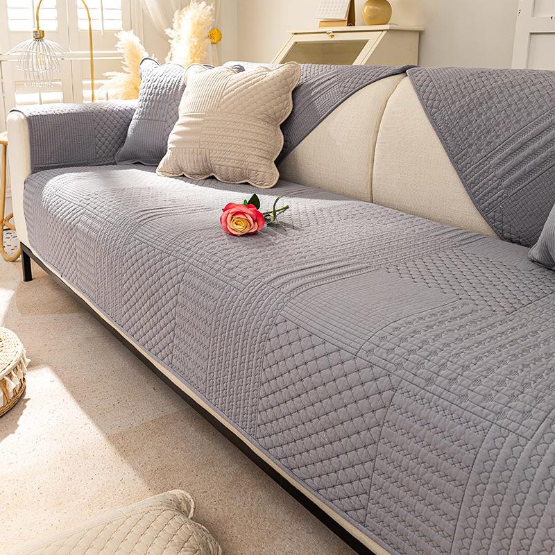 Spring Breathable Non-Stuffy Sofa Cushion Nordic Minimalist Style Sofa Cover Cloth Backrest Towel Universal Non-Slip Seat Cushion