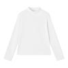 Cottonsmith Women's High-Neck Long Sleeve Cotton T-Shirt