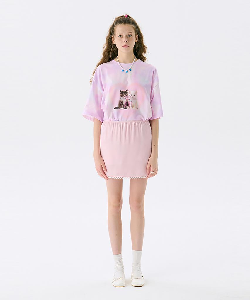 Jun Jun Space Lace Mini Skirt_Light Pink