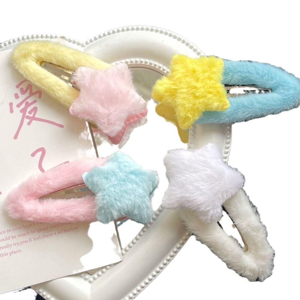 Minimalistisk stil Plysj BB-hårnåler Hårtilbehør Sweet Fluffy Barrettes Damer