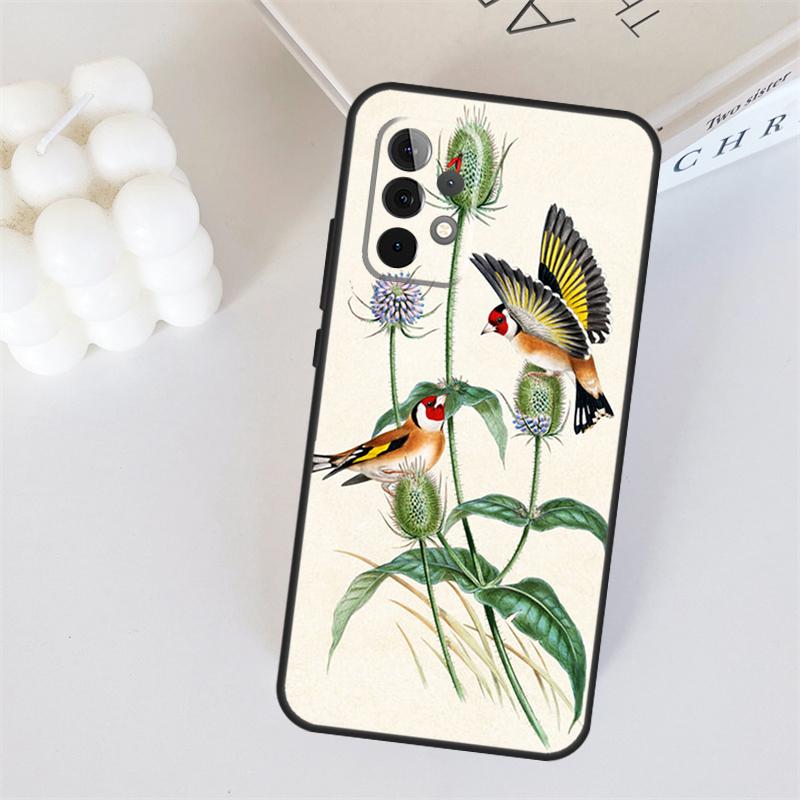 European Goldfinch For Samsung Galaxy A55 A35 A15 A36 A56 A26 A16 A22 A32 A52 A54 A34 A53 A33 A13 A06 A05 Case