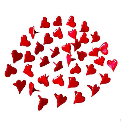 200Pcs Love Shaped Mini Brads Handicrafts Paper Fasteners for Scrapbook Art School Supplies