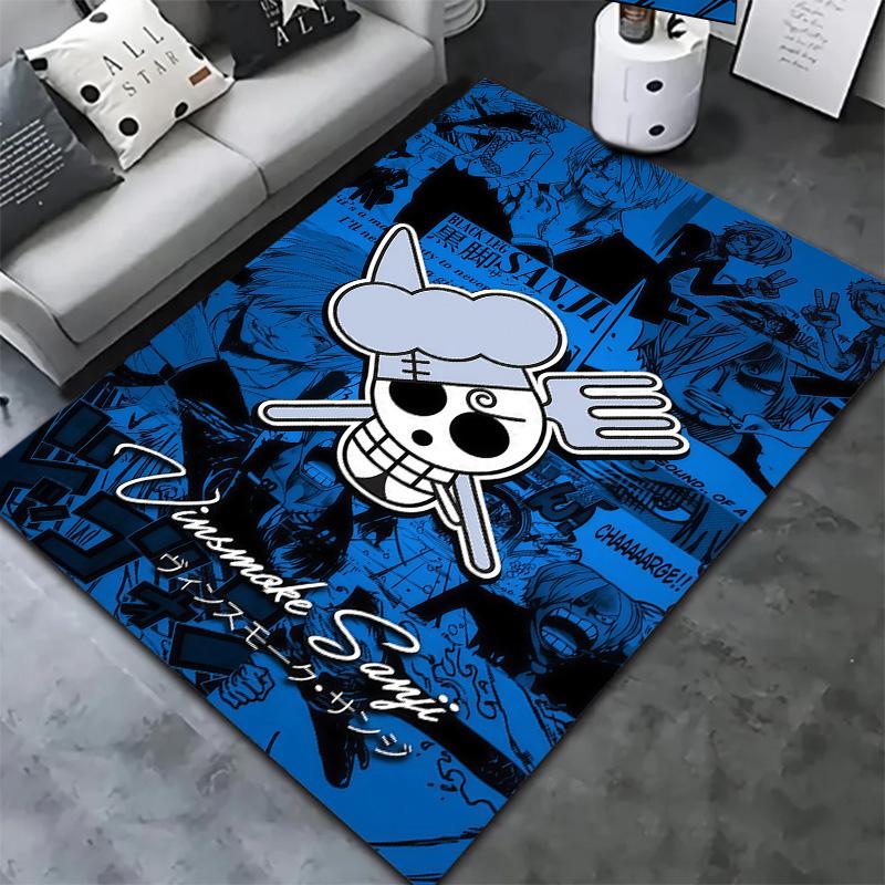 Tapis Tapis Tapis Pirates du Chapeau de Paille One Piece Pour Salon Chambre Maison Décoration de Canapé, Tapis de Sol Antidérapant pour Jouer aux Enfants