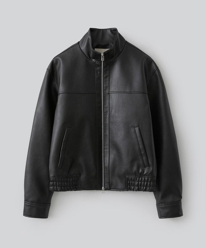 FABREGAT Sein High-Neck Leather Jacket (Black)
