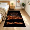 Harley-davidson Personalized Name Floor Rug Office Rug Design for Foyer Kitchen Playrooms Game Room Anti-slip Rug Office home decor Gift for Festivals