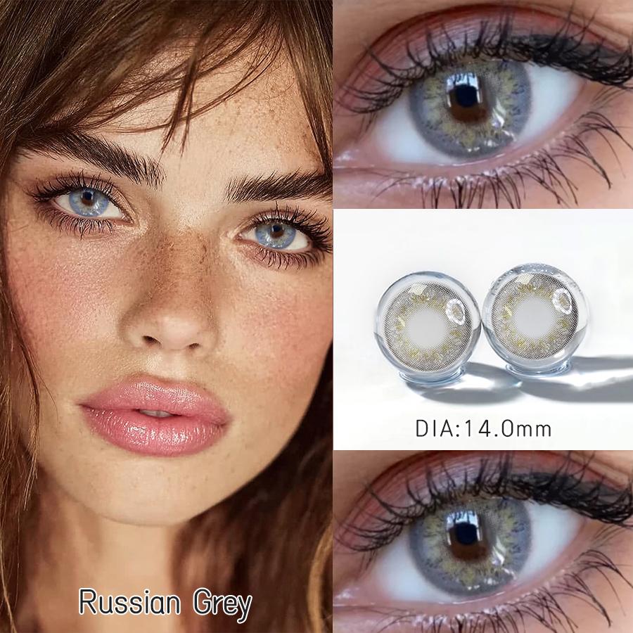 FRESHLADY Natural Color Contact Lenses 14.0mm Yearly Soft Cosmetic Lenses for Eyes, 40% Water Content, Daily & Party Makeup Use