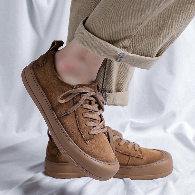 New Luxury Casual Shoes Outdoor Men's Sneakers Tenis Masculino Skateboard Men Shoes Thick Sole Platform Suede Leather Flats Men