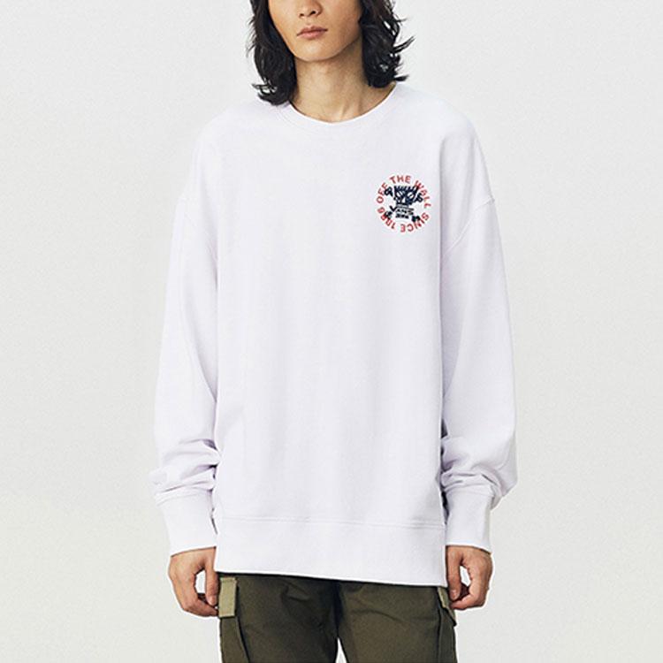 Vans Printed Loose Fit Crew Neck Sweatshirt Men Sweatshirts White VN0A54JIWHT