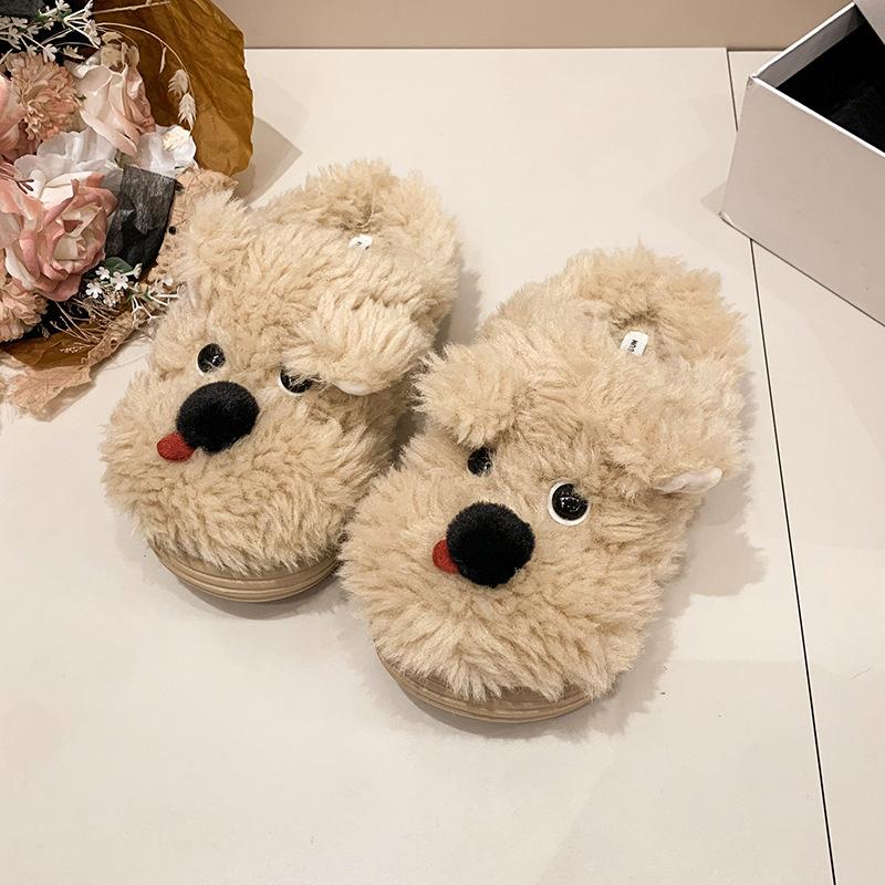 Women's Cute Cartoon Plush Slippers - Warm and Warm Countertop Cotton Winter Home Slippers Girls Sweet Thick Bottom Plush Casual Indoor Shoes