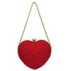 Luxury Diamond Inlay Heart Shape Crystal Clutch Purse Stones Evening Wedding Party Shoulder Bag Handle Rhinestone Mini Handbags