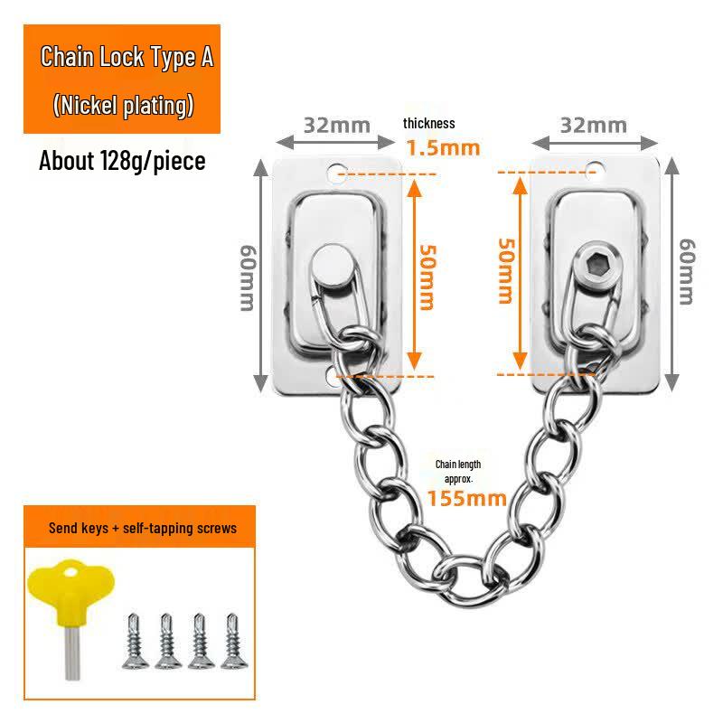 Stainless Steel Window Security Chain Lock Limiter